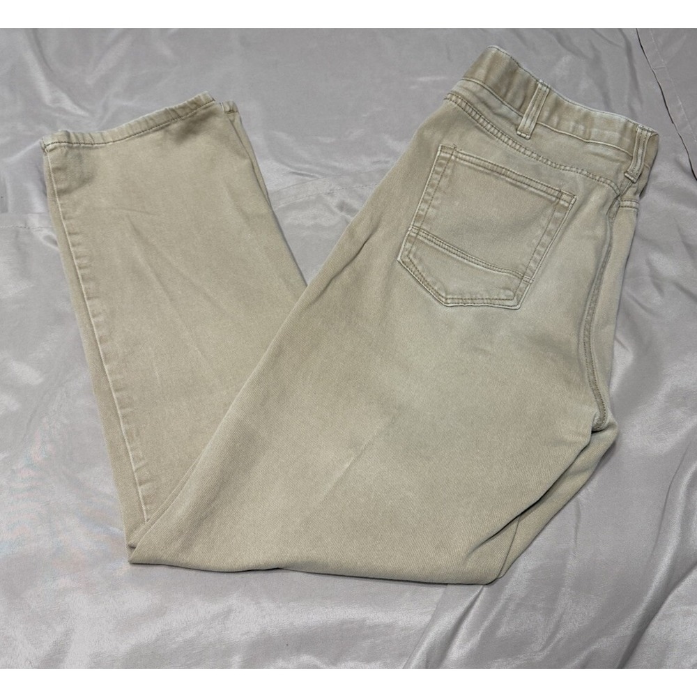 Iron Co. 5 Pocket Straight Leg Jeans Tan Men's 34x32 Stretch Work Casual Comfort